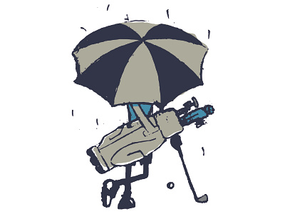 Umbrella Golf design pencil sketch vector