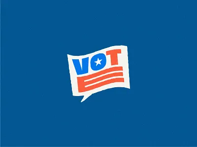 Vote Reminder blue brand design flag illustration logo mark political red voice vote voter word bubble