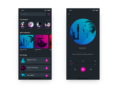 Music interface design ui ux 设计