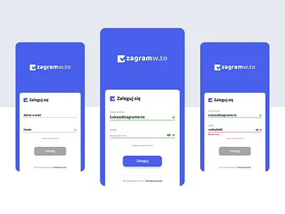 Log in screen for Zagramw.to 2018 trends app branding challenge cta design grid icon illustration log in mobile modern sign in ui ux vector webdesign
