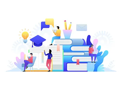 Education online concept technology art artwork concept courses design e book education flat icon illustration online technology vector