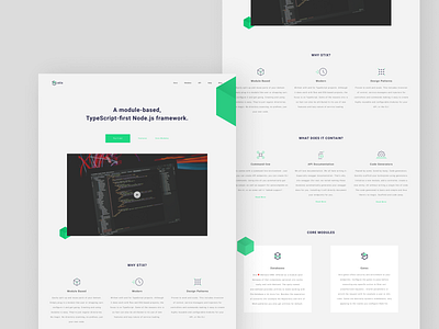 Stix - A module-based framework creative design developers documentation framework green icons landing page minimal shapes typography vector web