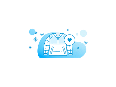 Coats Illustration coat coats cold design drawing gradient grain grainy heart icon illustration insurance jacket line logo snow snowflake warm weather winter