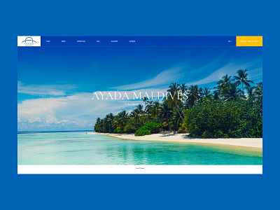 Ayada Maldives Homepage art direction beautiful blue clean design gallery green grid homepage interface island lightbox maldives minimal photo simple slider typography ui ux