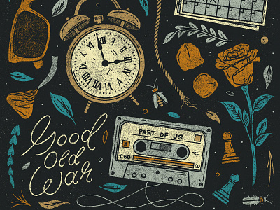 Good Old War - Part Of Us Album Art album album art album artwork album cover album cover design floral foliage good old war grunge lettering music script