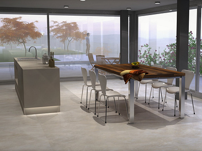 House in the mountain 3d art architechture archviz