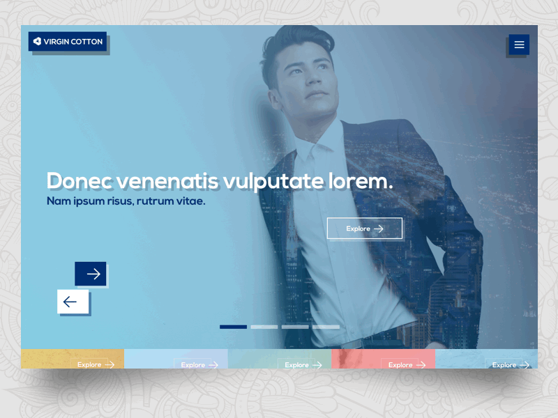 Virgin Cotton Men's Fashion | Vintage akhiltchandran branding catalog colorful dribbble ecommerce landing page modern online shopping product wordpress