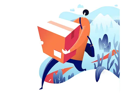 delivery man box delivery package shipping