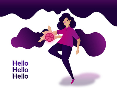 Hello Dribbble adobe illustrator arts character design graphic design hello hello dribbble illustraiton