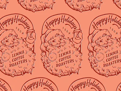 Santa Stamp christmas coffee holidays illustration santa