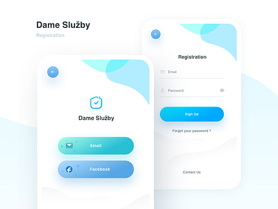 Dame Služby : Registration app interface log in mobile registration sign in ui ux white