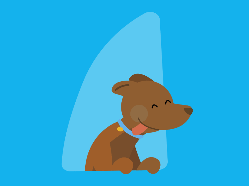 Dog blue bounce dog ears illustration loop smile tongue wind windows