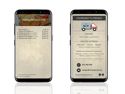 Mobile Price List - Mr. Meat branding design graphic design graphic design logo interface list responsive ui ux ux ui whatsapp