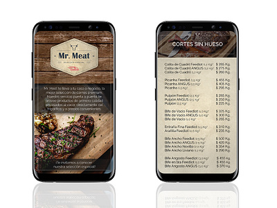 Mobile Price List - Mr. Meat branding design graphic design interface list logo responsive ui ux ux ui web whatsapp