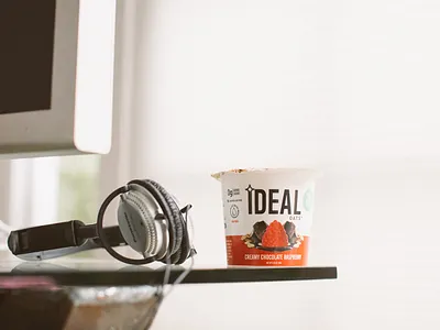 Ideal Oats branding in studio photography logo photography product photography still photography typography