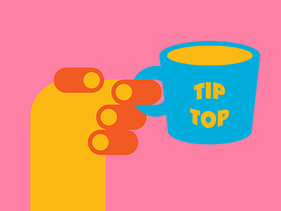 Tip Top blue coffee illustration illustrator orange pink