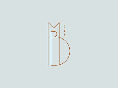 Monnie Burke's 05 2018 b blue branding copper identity logo m monogram monoline