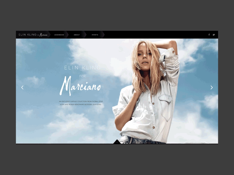 Guess Elin Kling Gallery art direction design fashion mask motion design parallax scrolling slideshow ui ux