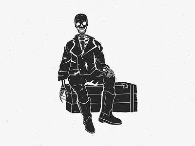 Dead man black death distressed highly suspect illustration j dilla skeleton skull