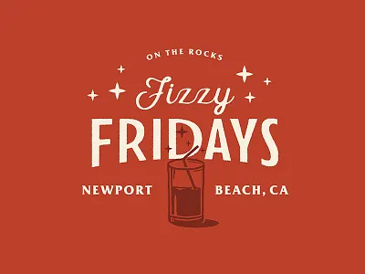 Fizzy Fridays apparel bar grill branding design drinks fridays illustration logo logos restaraunt rocks typography vintage