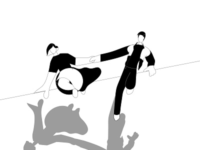 escape 2d character illustration