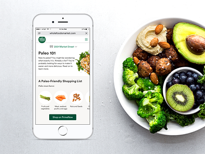 Paleo 101 diet dietary food paleo specialdiet ui ux web website website concept wholefoods wholefoodsmarket