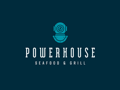 Powerhouse Seafood & Grill brand identity branding clean design grill identity logo minimal nautical restaurant sea seafood