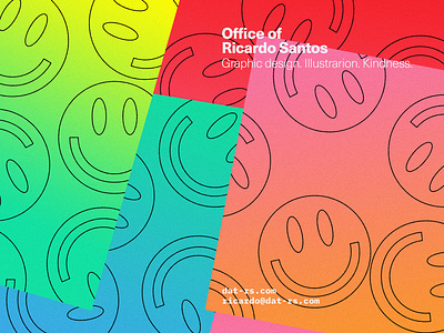 Office of Ricardo Santos branding colors design design studio gradient graphic design identity postcard print smile smiles smiley smiley face smileys typography