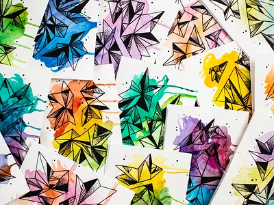 Cosmic Crystals Collection art crystals design geometric graphic handmade illustration photography watercolor