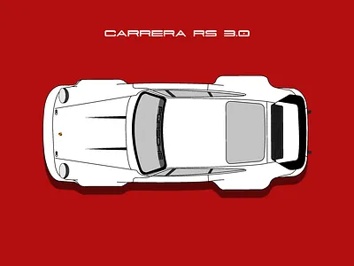 Carrera RS 3.0 carrera cars illustration minimal nostaliga oldtimer redux vector vehicle wheels