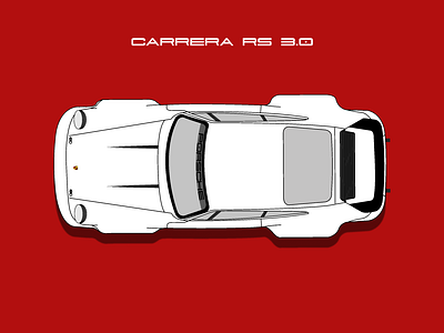 Carrera RS 3.0 carrera cars illustration minimal nostaliga oldtimer redux vector vehicle wheels