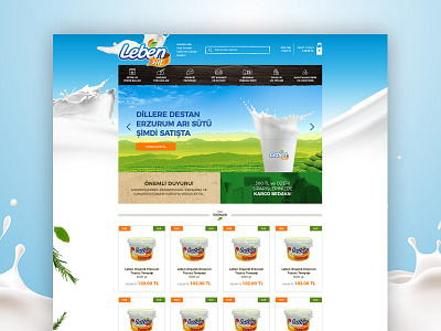 Leben Milk Shop E-Commerce UI Design adobe xd art direction blue branding concept ecommerce ecommerce design ecommerce shop ecommerce template milk shop splash typography ui ui ux ui ux design ux web website