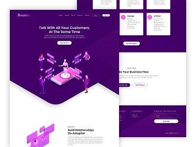 Chatbot Landing Page chatbot landing page purple uidesign uxdesign web design web design agency web design concept web development website design