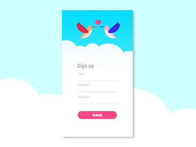 DailyUI #001 - Sign up app birds daily ui 002 dailyui design flat flat design illustration mobile sign up sign up form sign up page ui ui ux design ux vector