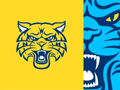 Wildcat blue and gold bobcat cat college high school logo mascot sports logo wildcat
