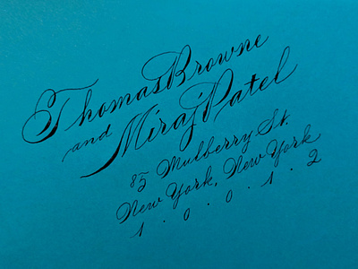 Envelope sample calligraphy spencerian wedding calligraphy