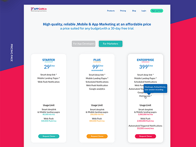 Pricing Page plan price pricing pricing page smart deep link ui design ux design