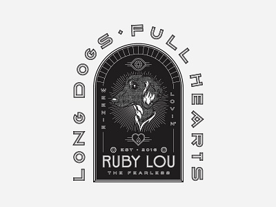 Ruby Lou 🐶 badge crest full hearts long dogs puppy weenie dog