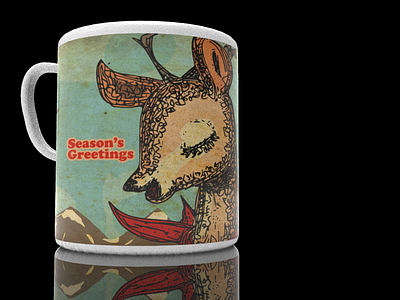 Reindeer on a mug branding design illustration ios logo nyc reindeer typography ux