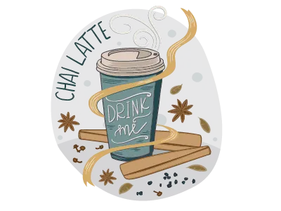 Chai Latte autumn digital illustration fall illustration illustrator sketch