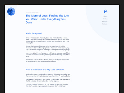 Blog Post Layout article blog blog post layout minimal portfolio ui web design website white