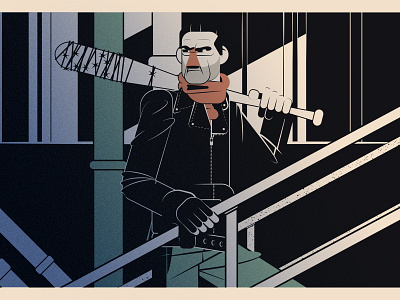 Negan & Lucille - The Walking Dead baseball bat bat comics dead fox illustration lucille negan series vintage walking walking dead