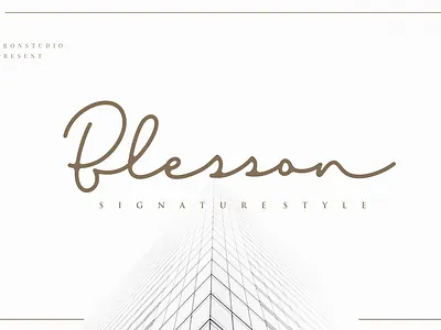 Blesson Signature branding business casual classic elegant exclusive fashion feminime illustration logo luxury minimalist natural script script font signature simple stylish typography vector
