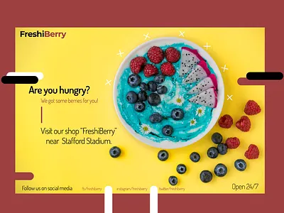 Restaurant/Food Typography Banner/Flyer banner banner ads berries flyer design food logo product restaurant banner restaurant flyer typography