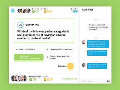 Quiz App Ipad chat colors doctor figma game ios ipad medical medical app mobile app points quiz uidesign uiux ux design