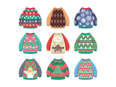 Collection of ugly Christmas sweaters christmas cool fashion holiday pattern reindeer sweater ugly