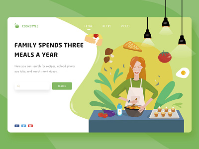 Illustration for Cook App Web app cook food illustration ps sketch ui ux web