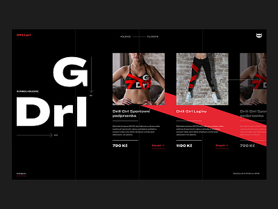 Drill Girl Clothing Website black branding corporate identity design digital e shop flat identity layout logo minimal minimalism type typography ui ux vector web webdesign website