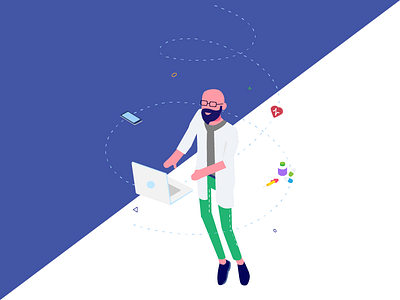 Isometric Character Design - Doctor dailyui design health illustration isometric web