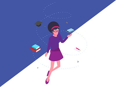 Isometric Character Design - Teacher cartoon character design design web education illustration isometric product ui web